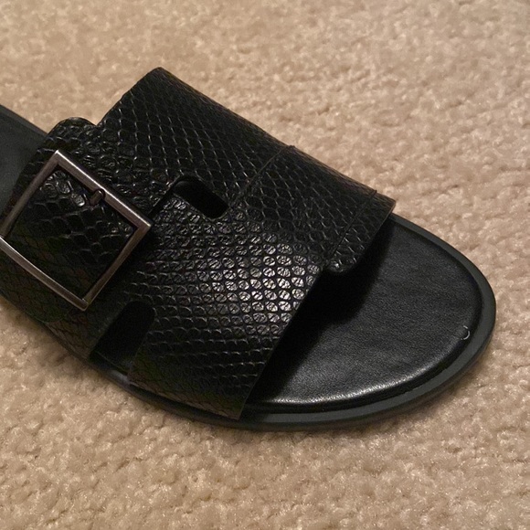 NATURALIZER Women’s Faryn Leather Embossed Slide Sandals Black Size 9 - Picture 4 of 13